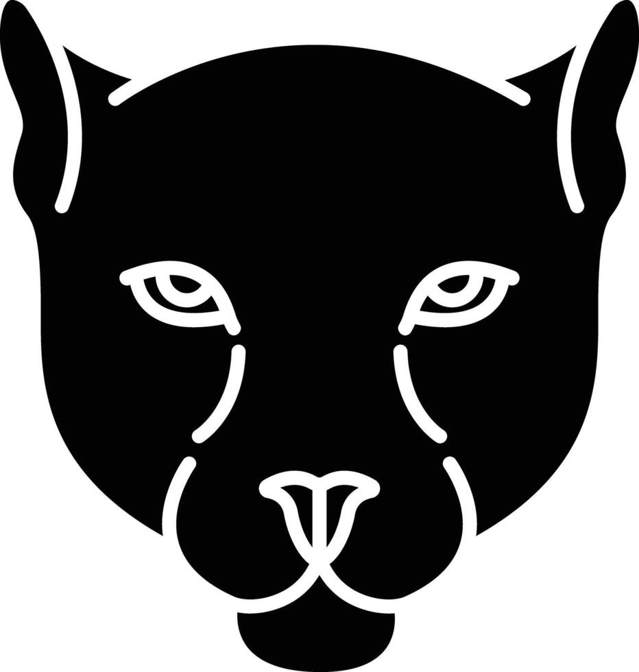 Jaguar solid glyph illustration vector
