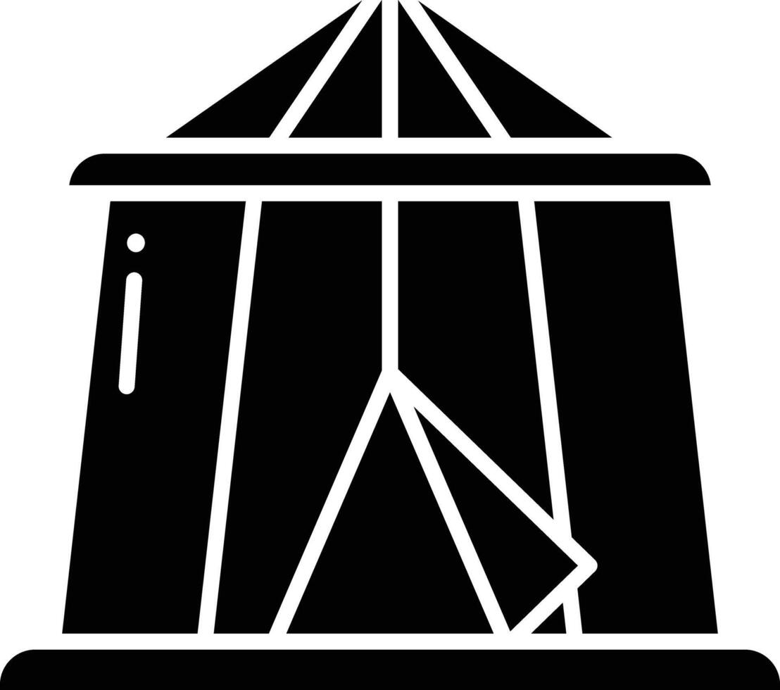 Circus tent solid glyph illustration vector