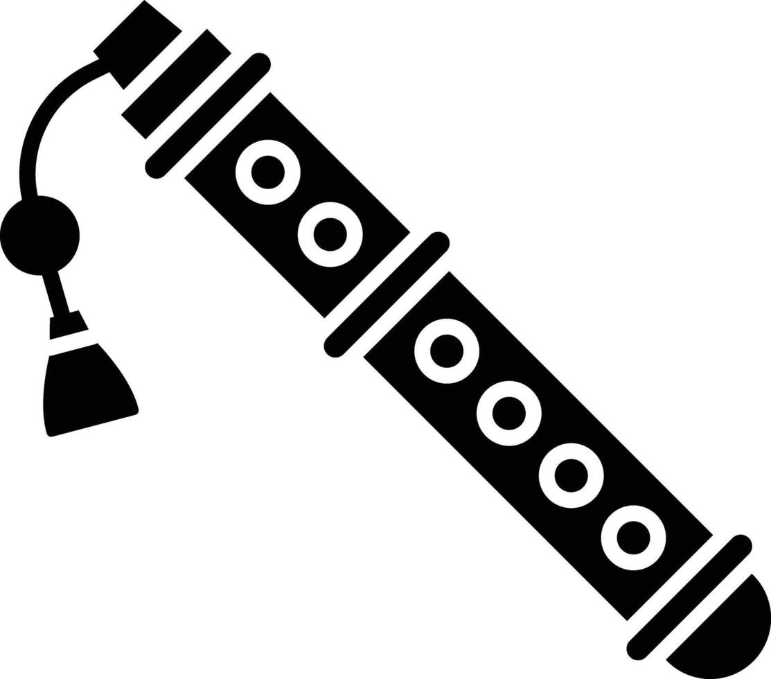 Dizi music solid glyph illustration vector