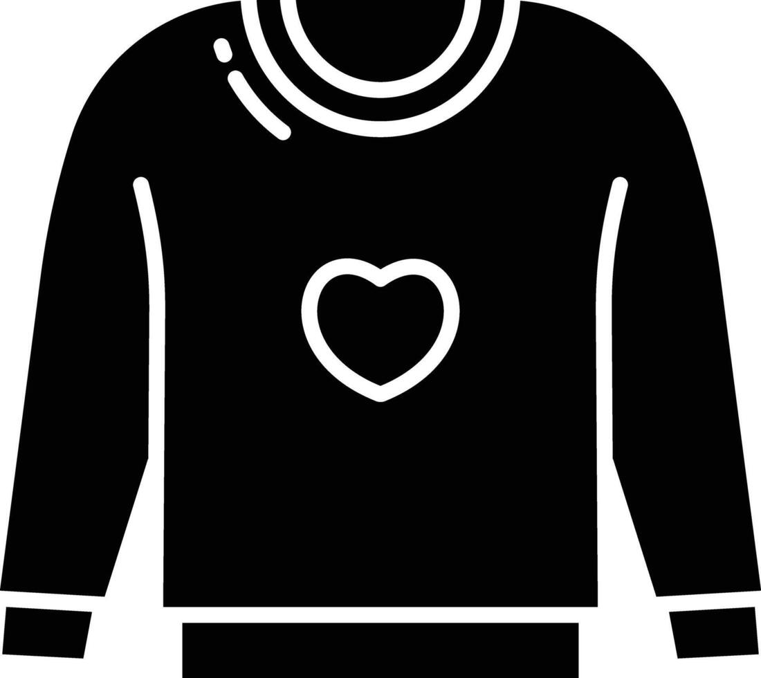 Sweatshirt solid glyph illustration vector