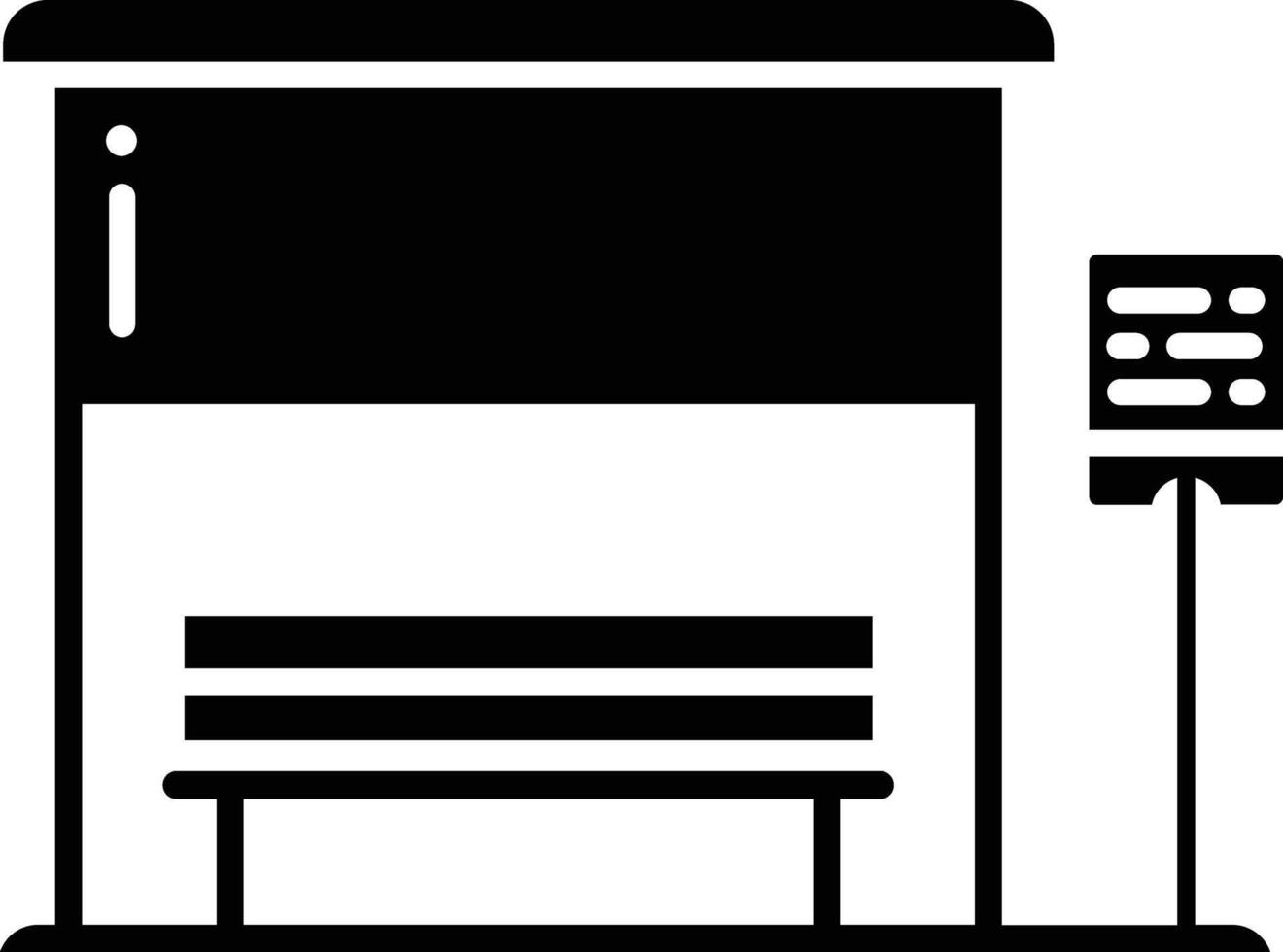 Bus Stop solid glyph illustration vector