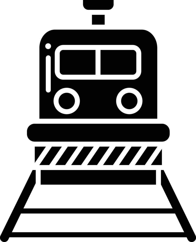 Train solid glyph illustration vector