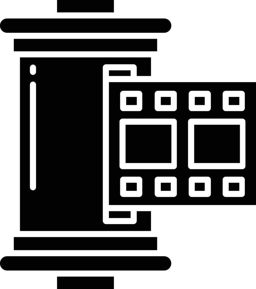 Camera Roll solid glyph illustration vector