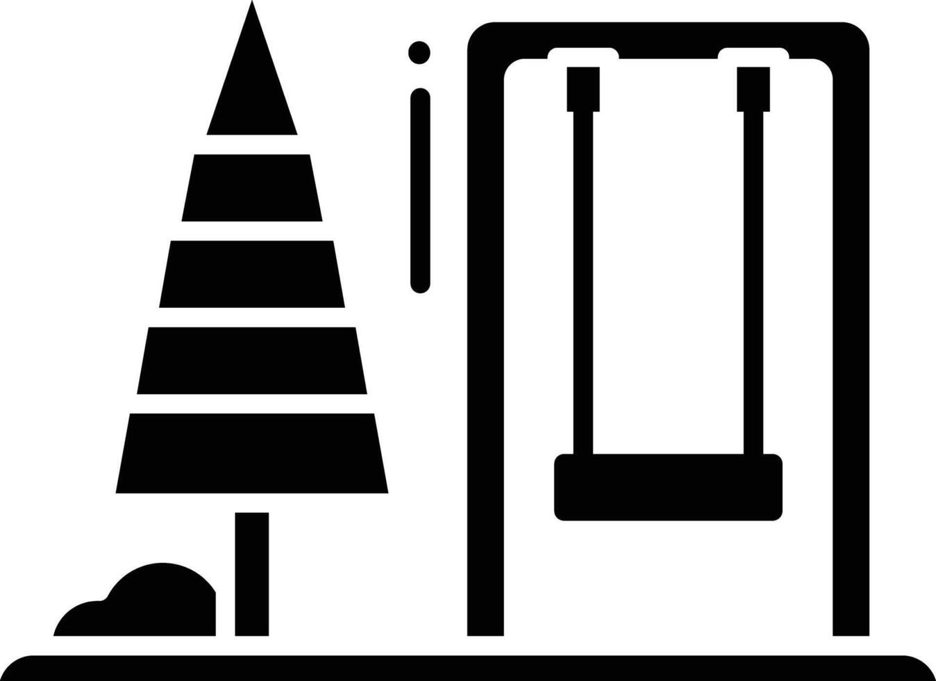 Swing solid glyph illustration vector