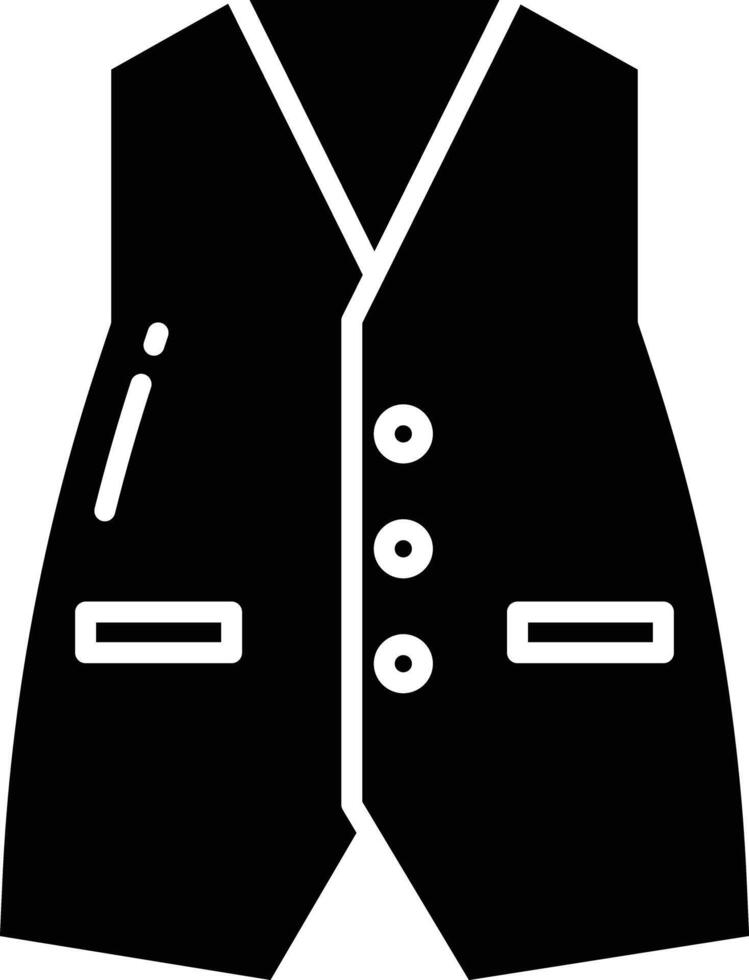 Vest solid glyph illustration vector