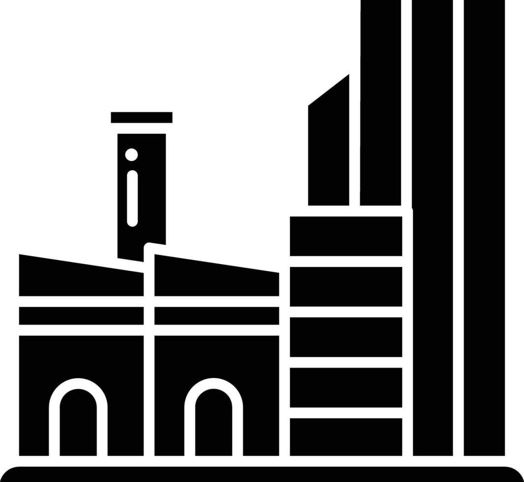 Factory solid glyph illustration vector