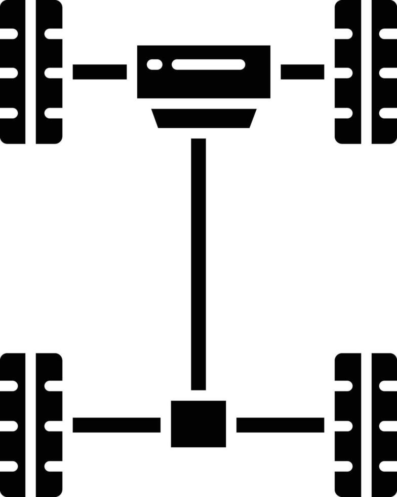 Chassis solid glyph illustration vector