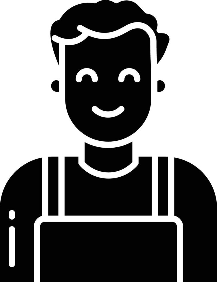 Man Technician solid glyph illustration vector
