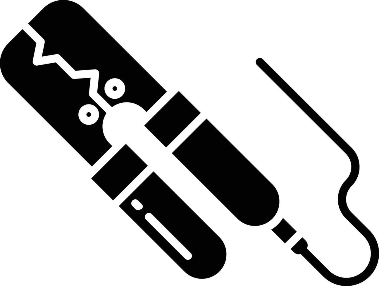 Jumper cables solid glyph illustration vector