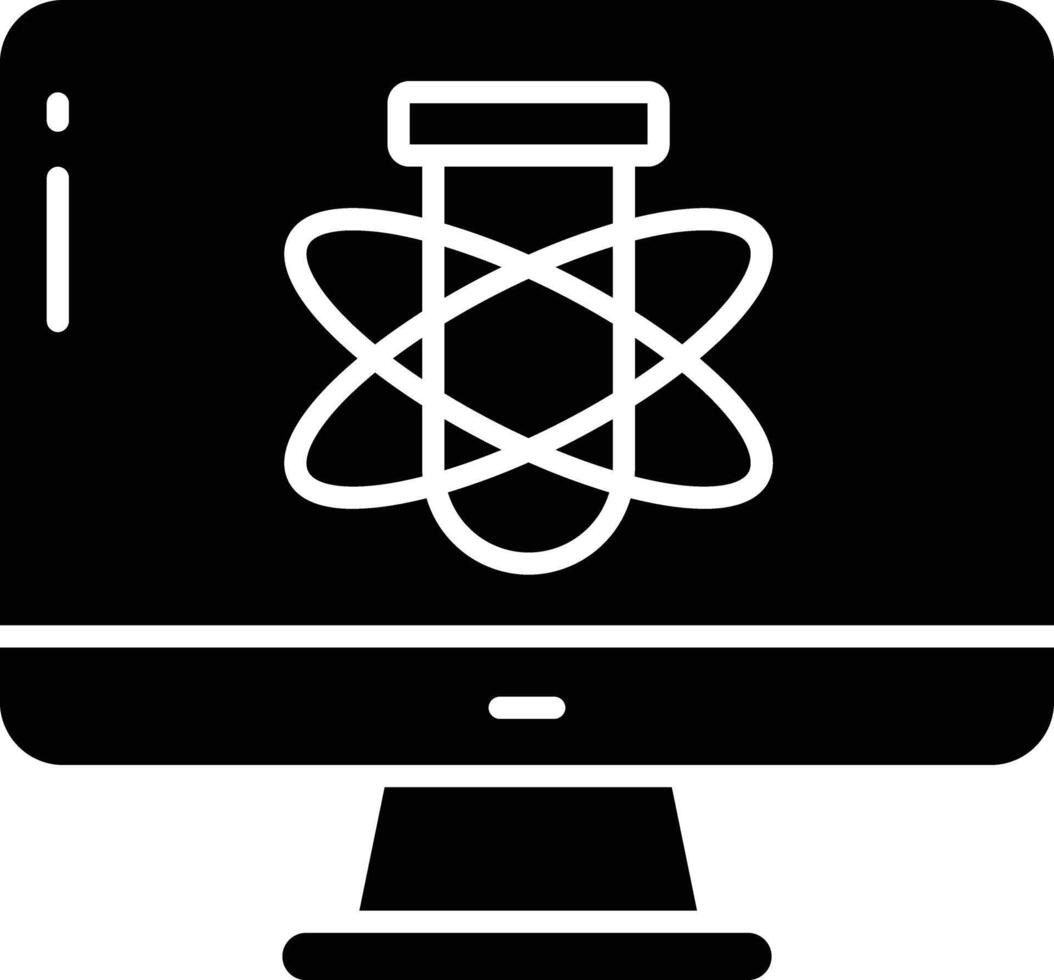 Computer solid glyph illustration vector