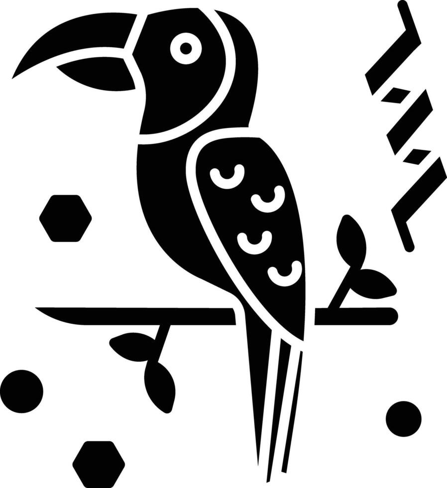 Parrot Bird solid glyph illustration vector