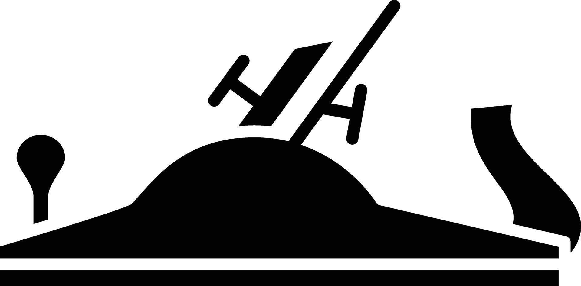 Wood Plane solid glyph illustration vector