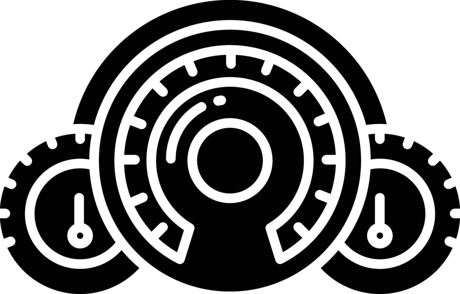 Car speedometer solid glyph illustration vector