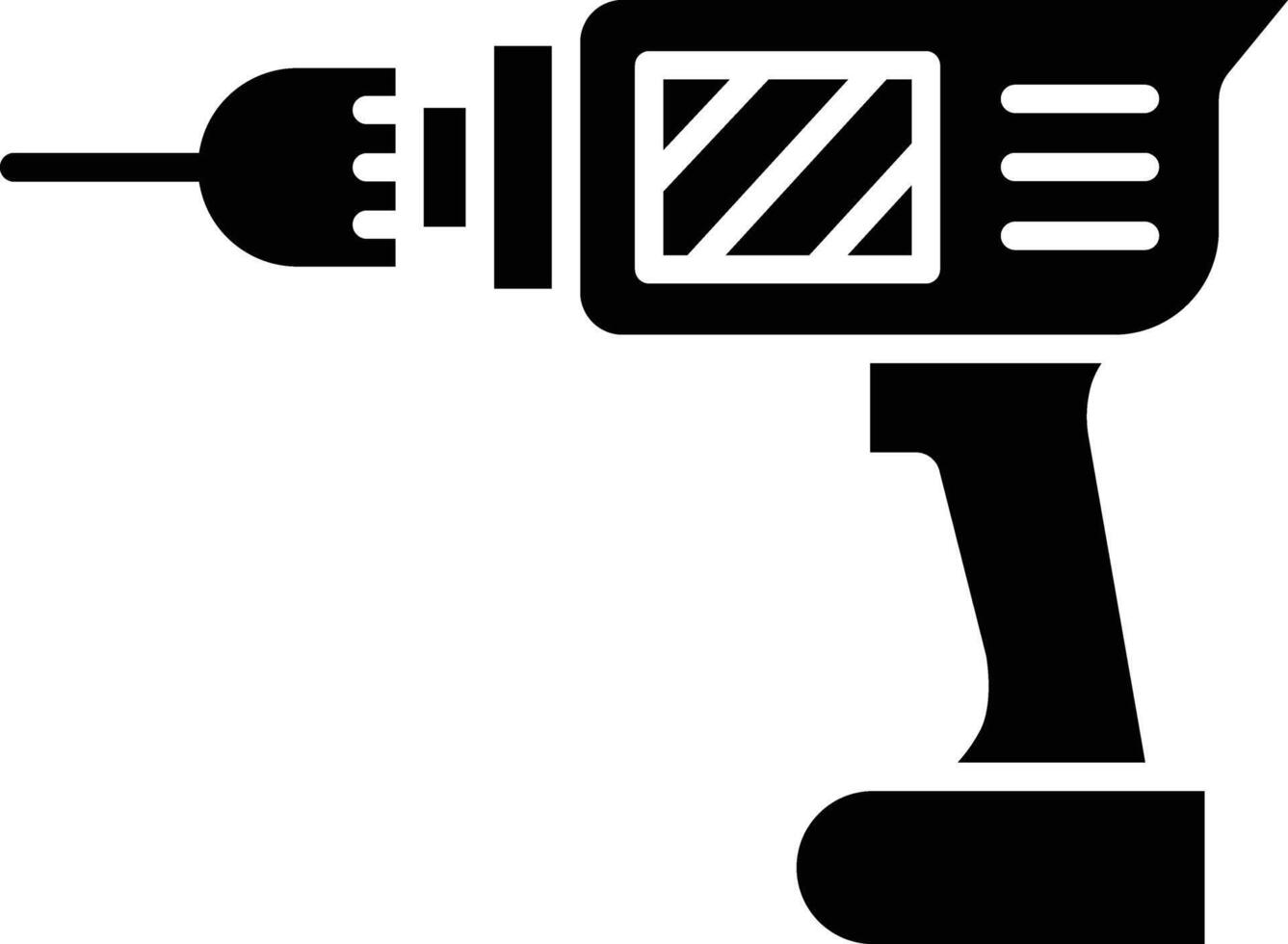 Drill solid glyph illustrations vector