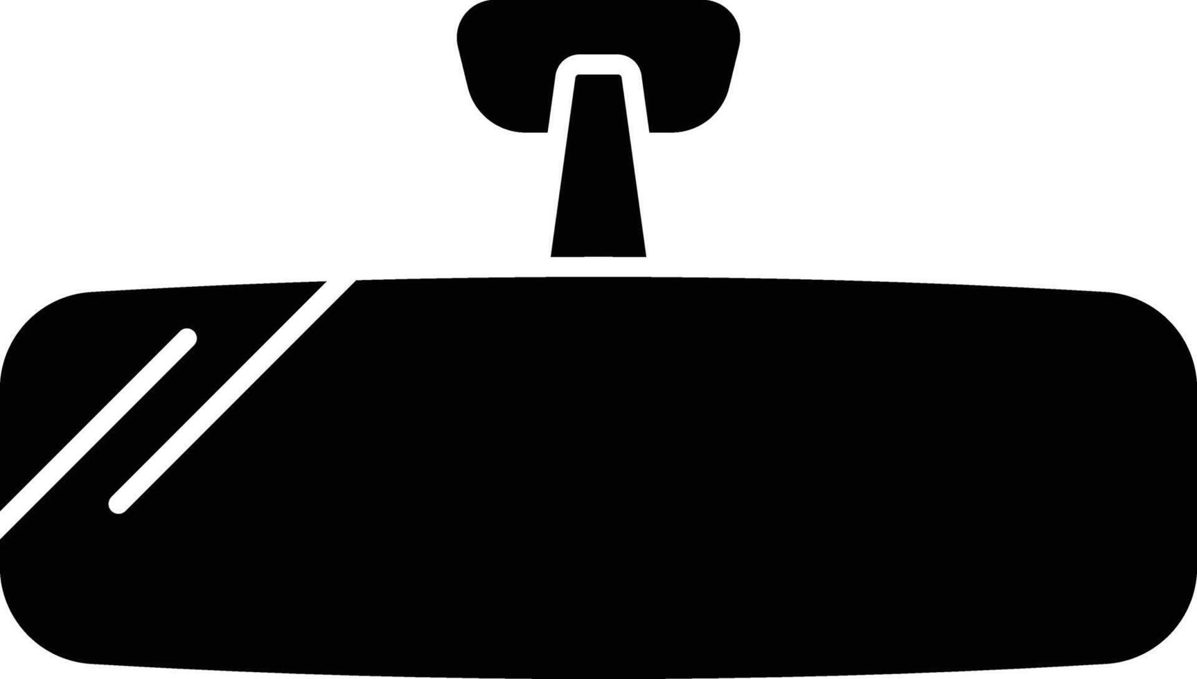 Rear view mirror solid glyph illustration vector