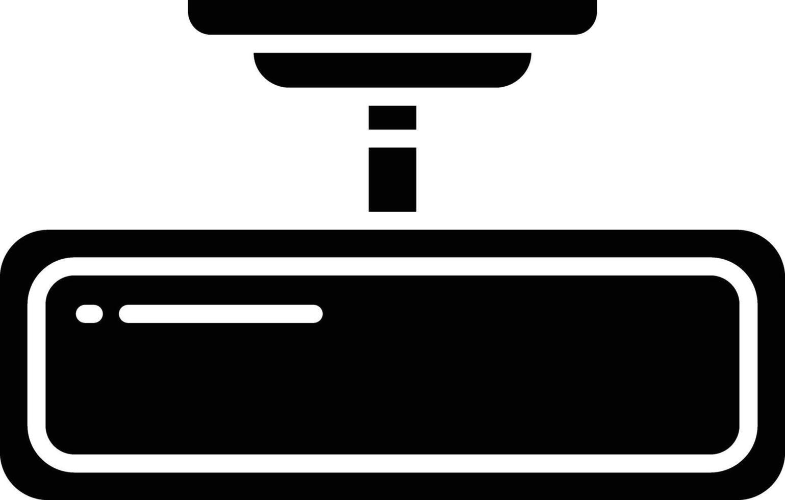 Rear view mirror solid glyph illustration vector