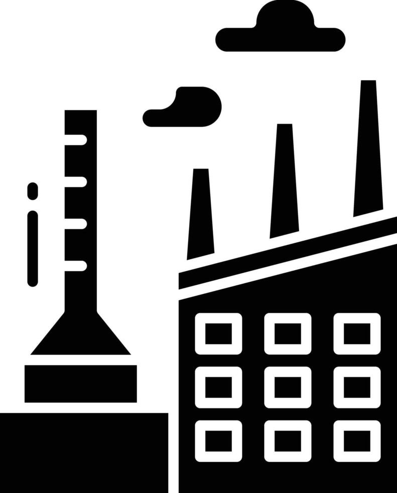 Factory solid glyph illustration vector