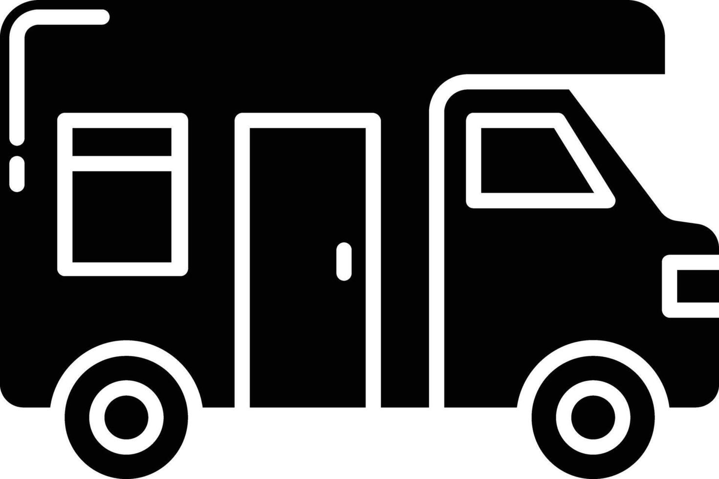 Caravan solid glyph illustration vector