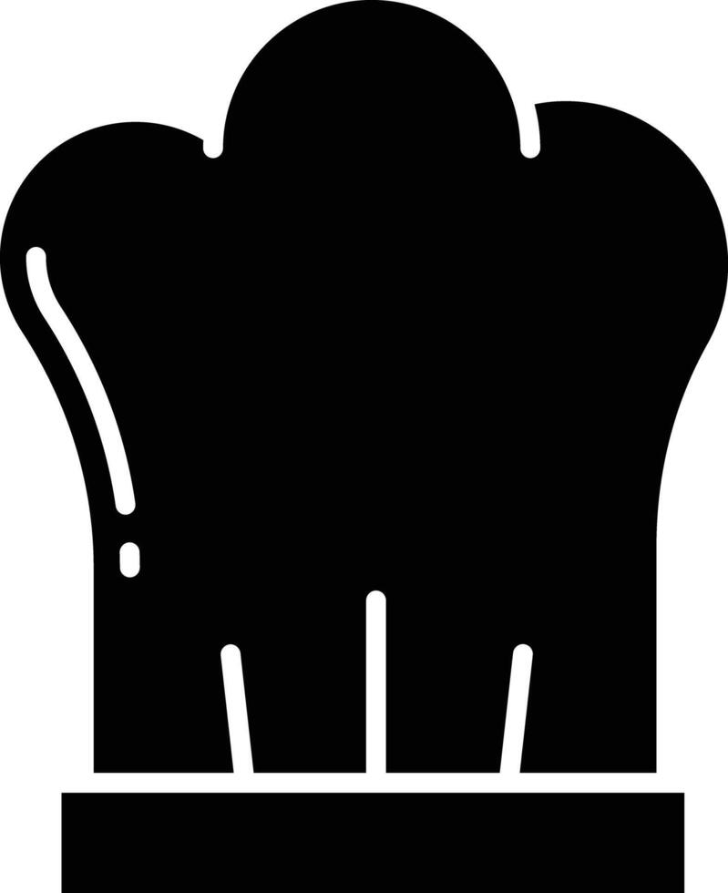 Chef hat solid glyph illustration vector