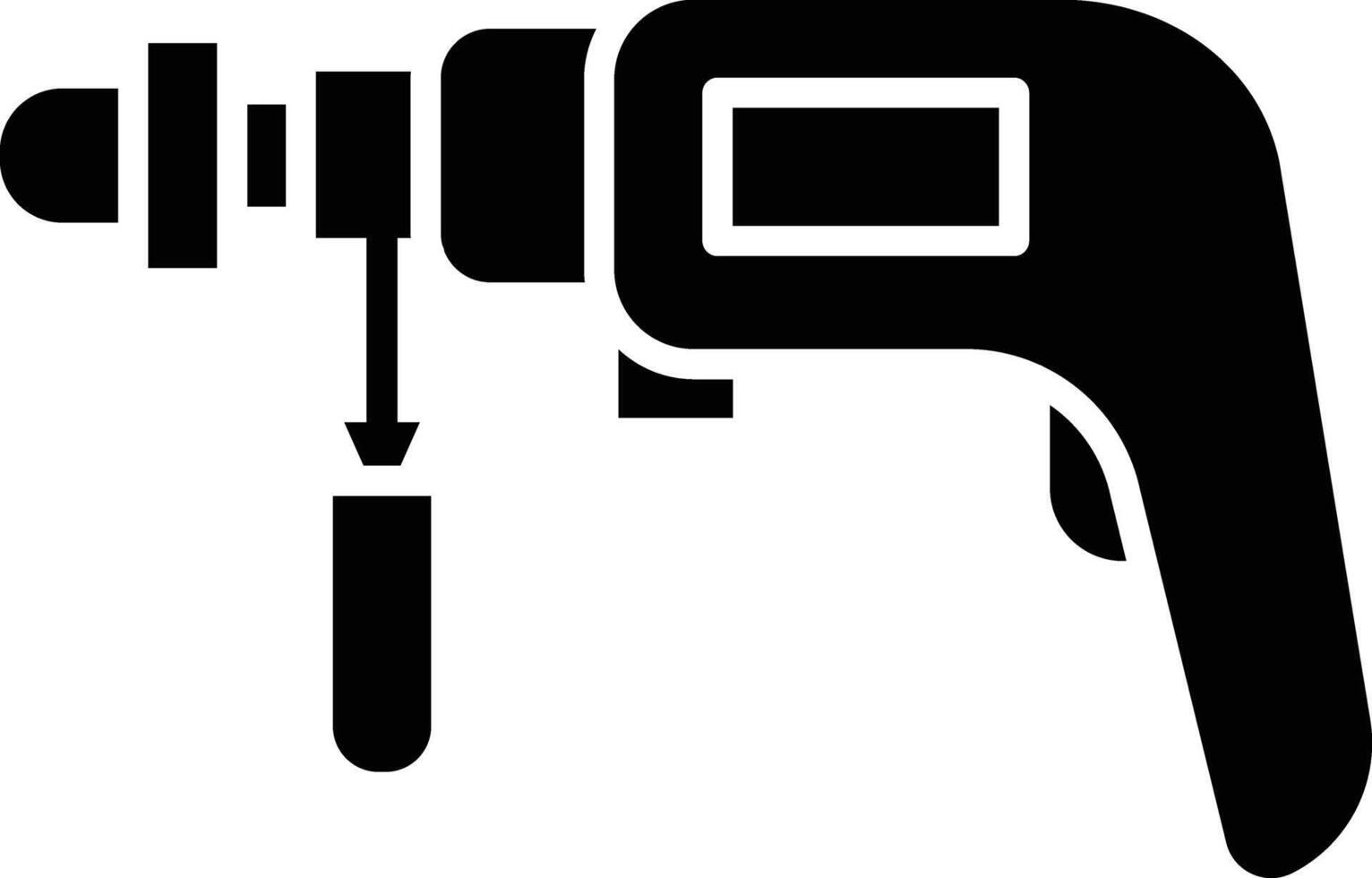 Drill solid glyph illustration vector