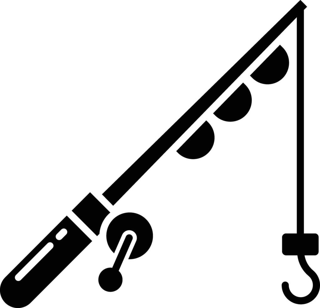 Fishing solid glyph illustration vector
