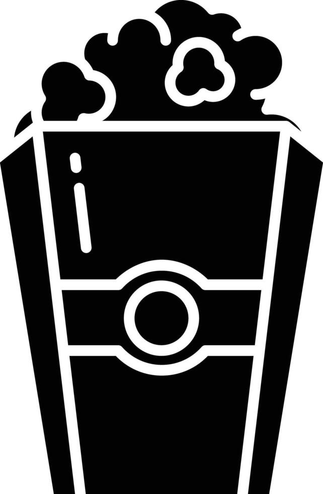 Popcorn solid glyph illustration vector