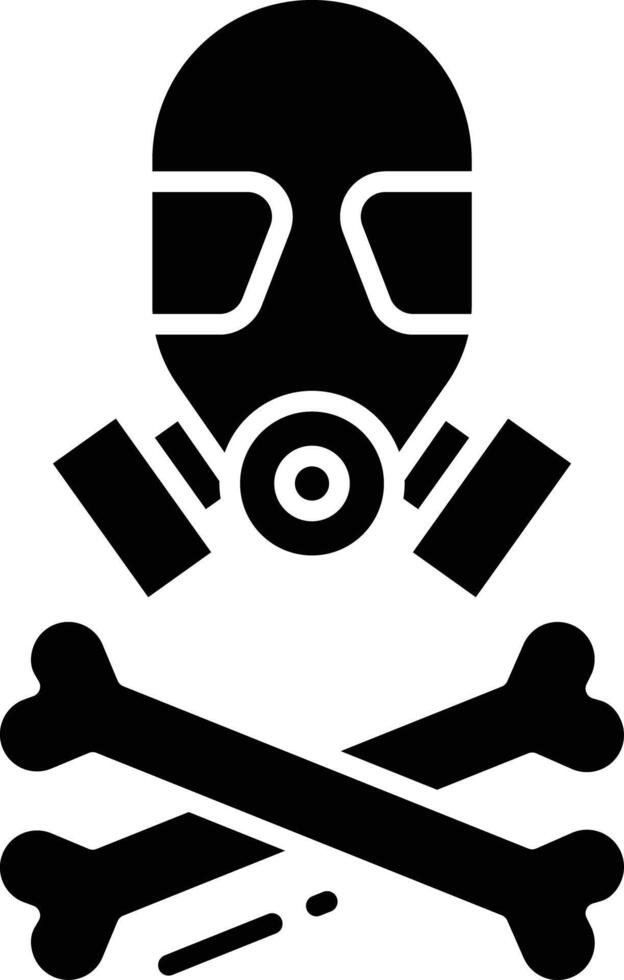 Gas mask solid glyph illustration vector