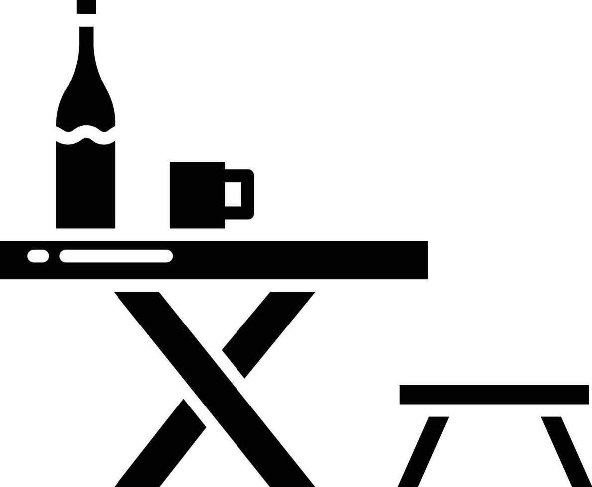 Table solid glyph illustration vector