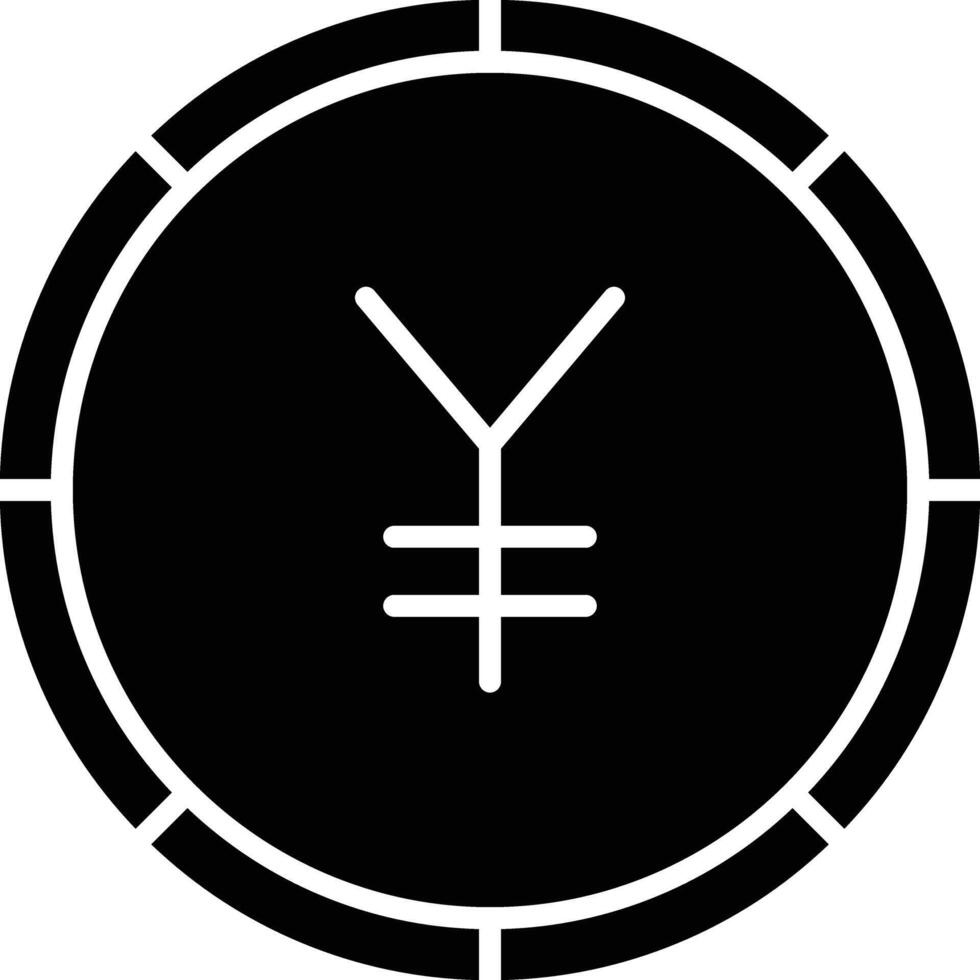 Yuan coin solid glyph illustration vector