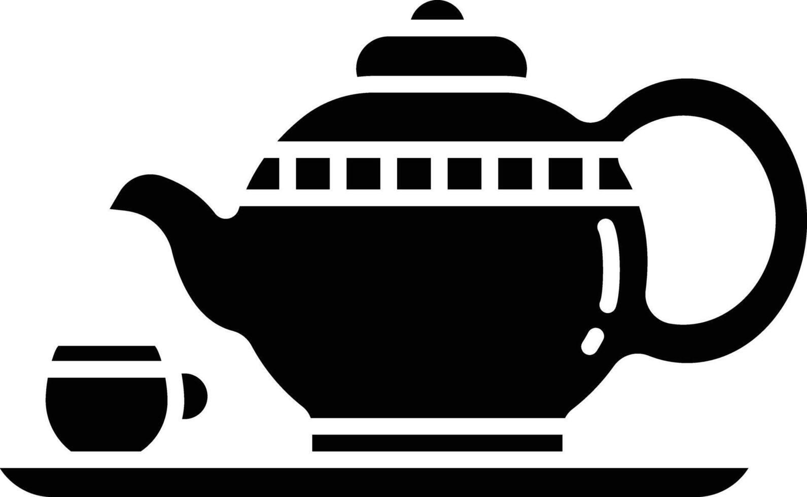 Teapot solid glyph illustration vector