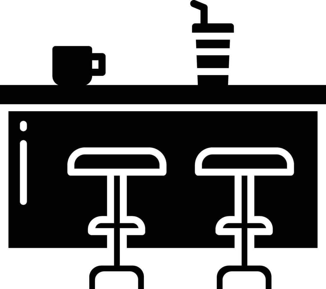 Coffee counter solid glyph illustration vector