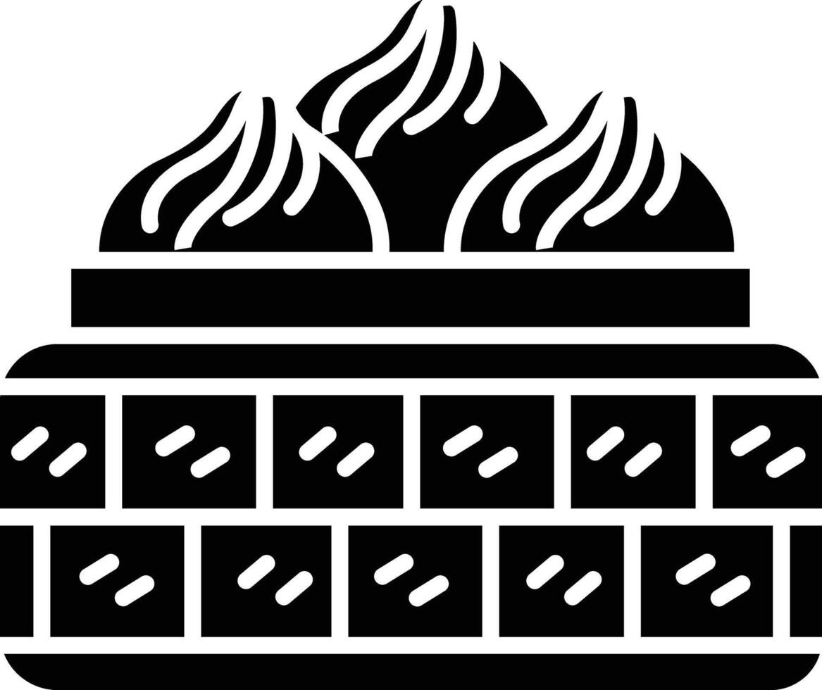 Dumplings solid glyph illustration vector