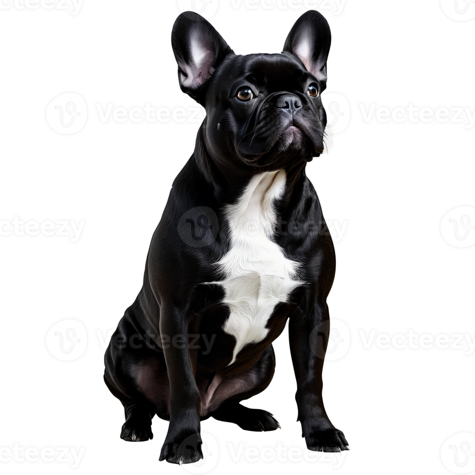 Silhouette of French BullDog isolated on transparent background png