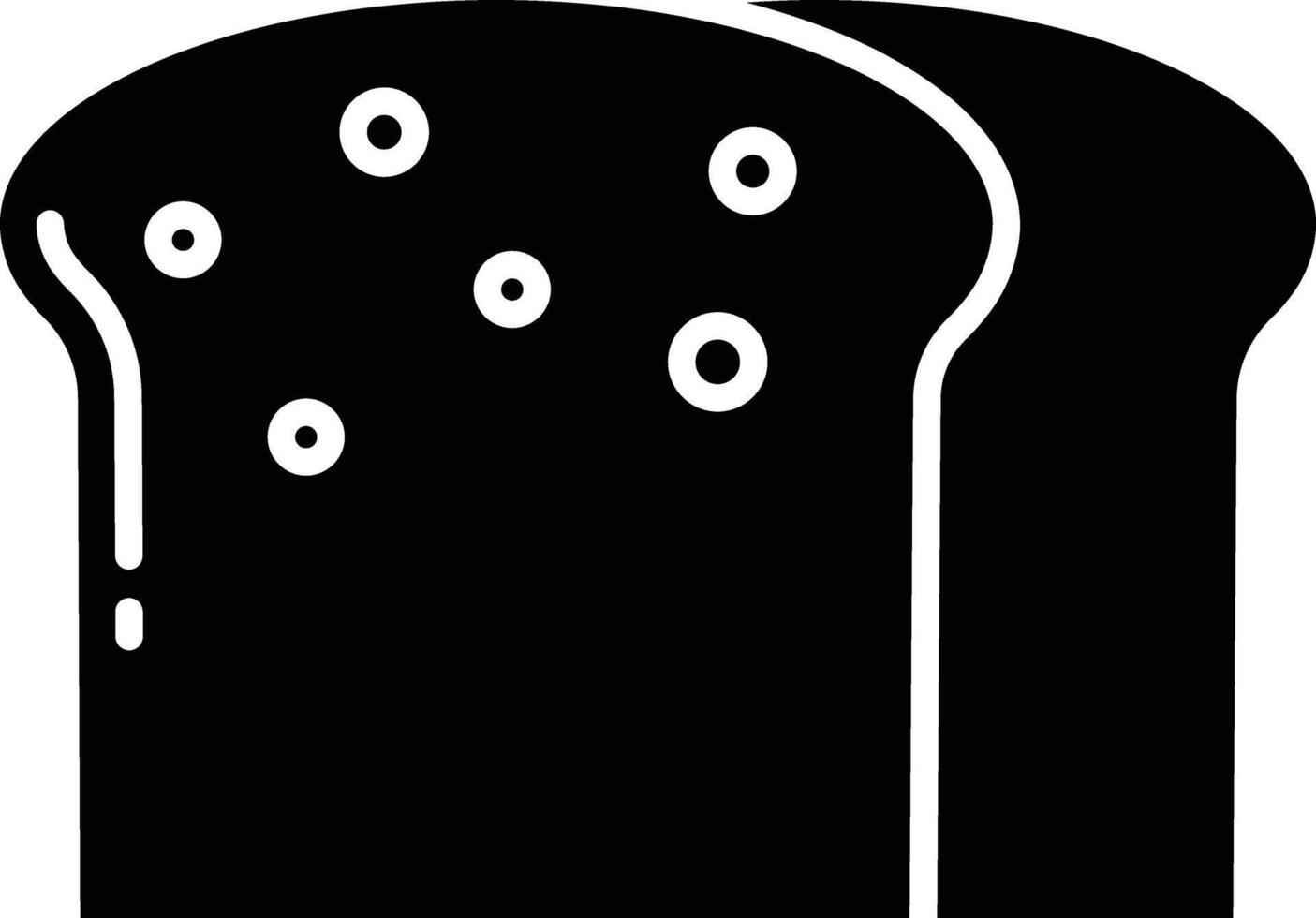 Bread slice solid glyph illustration vector