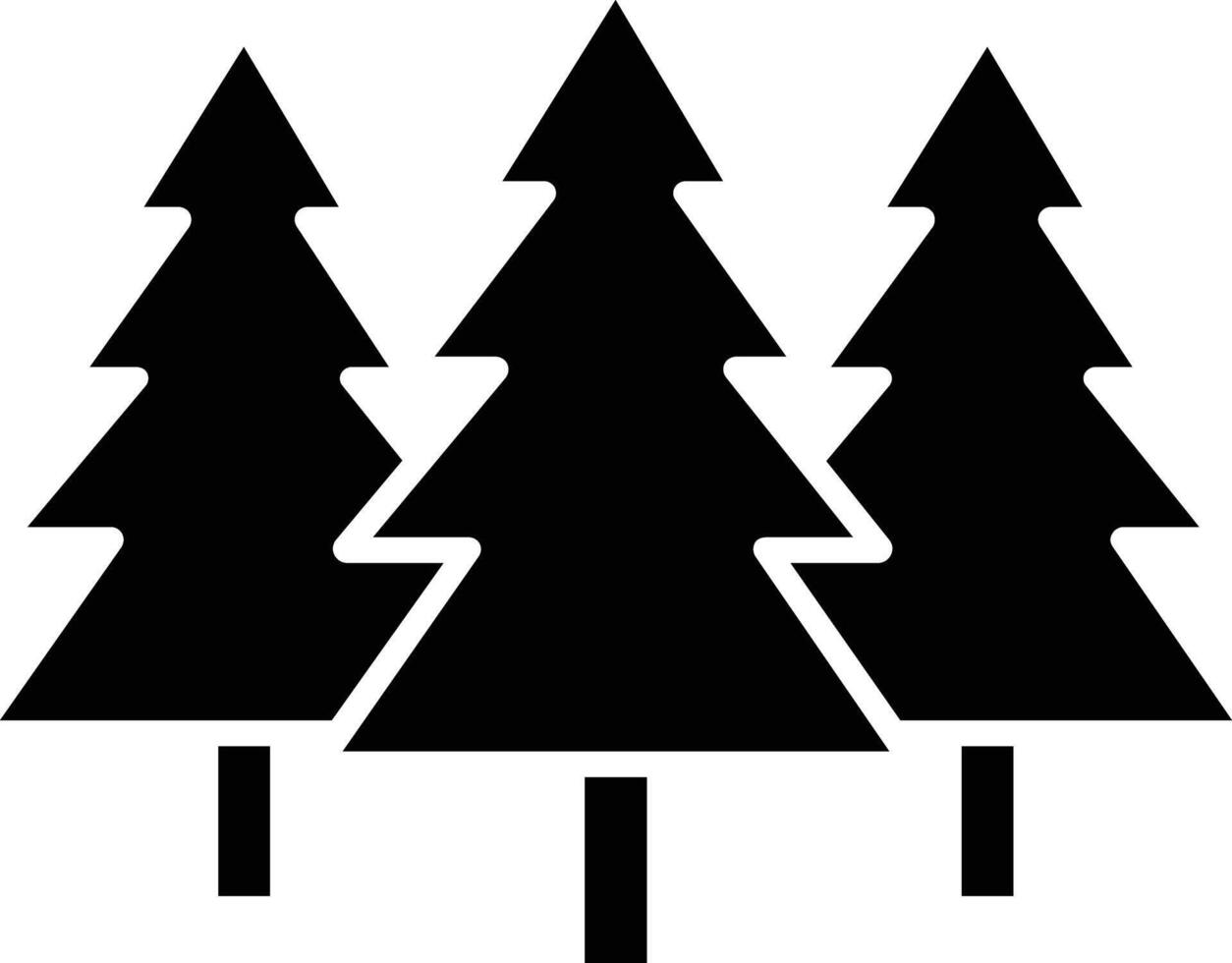 Tree solid glyph illustration vector