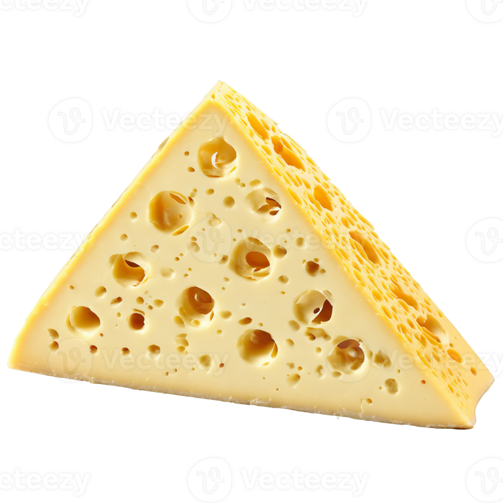 Emmental cheese wedge with large holes and slices fanned out in array Food and culinary png