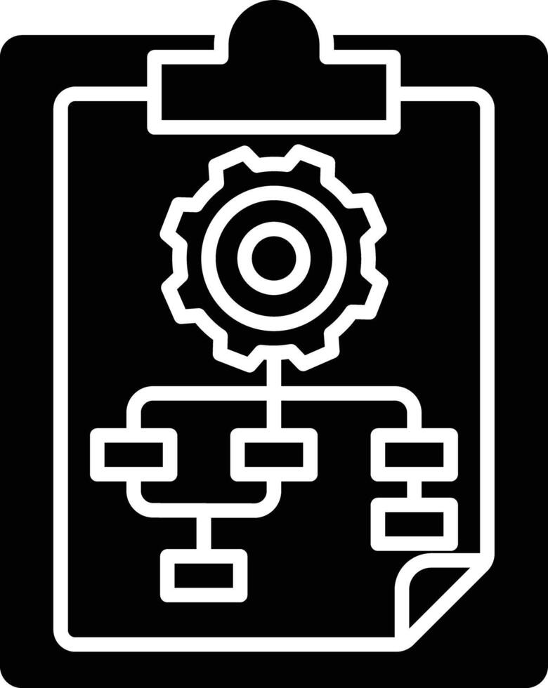 Plan flow solid glyph illustration vector