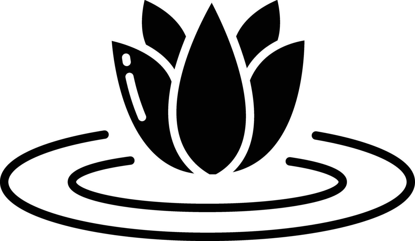 Lotus solid glyph illustration vector