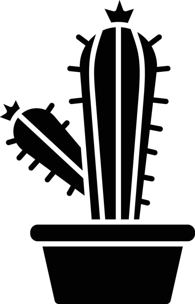 Cactus plant solid glyph illustration vector