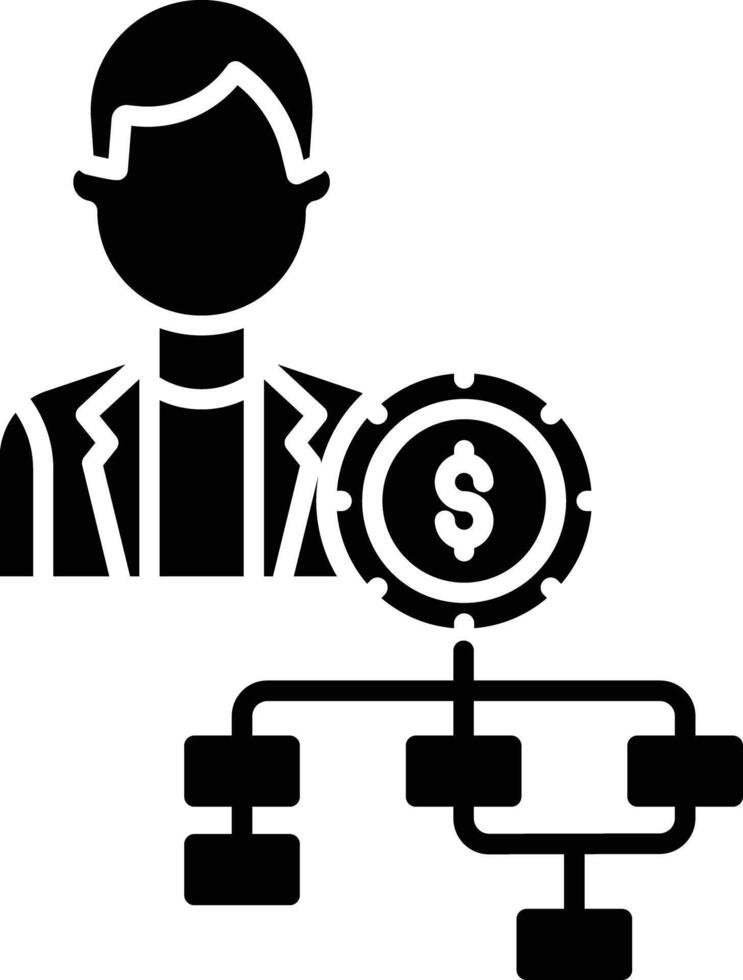 Man Investor solid glyph illustration vector