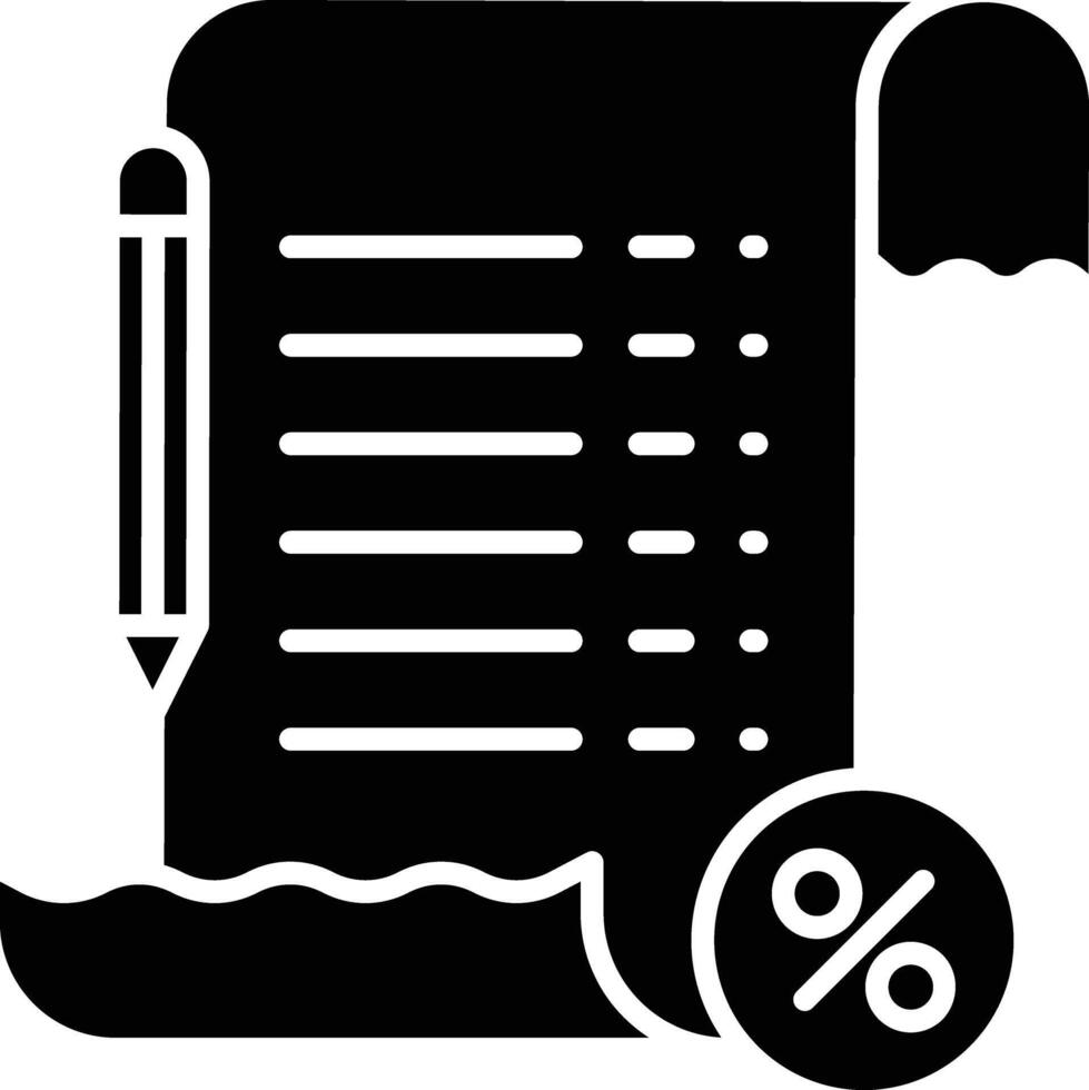 Offer document solid glyph illustration vector