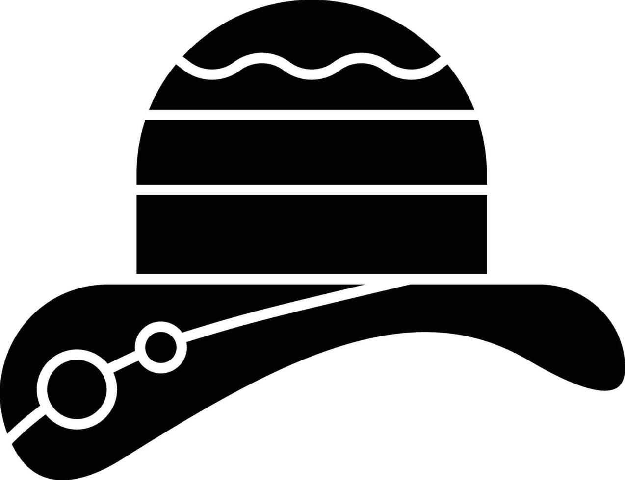 Hat solid glyph illustration vector