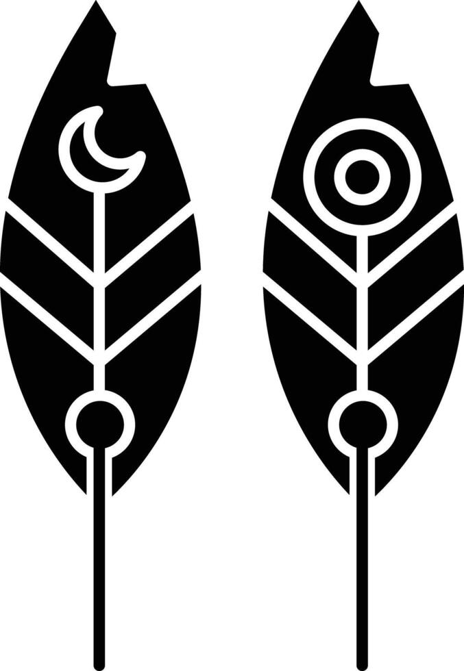 Feather solid glyph illustration vector