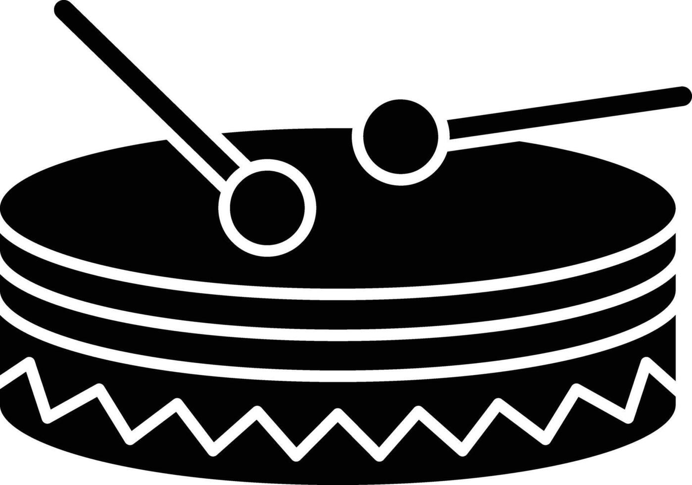 Drum solid glyph illustration vector