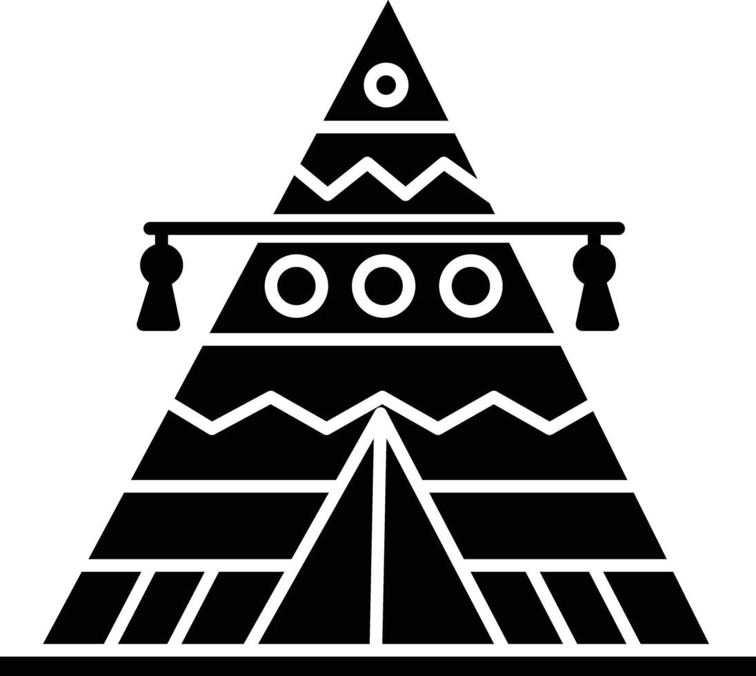 Tent solid glyph illustration vector
