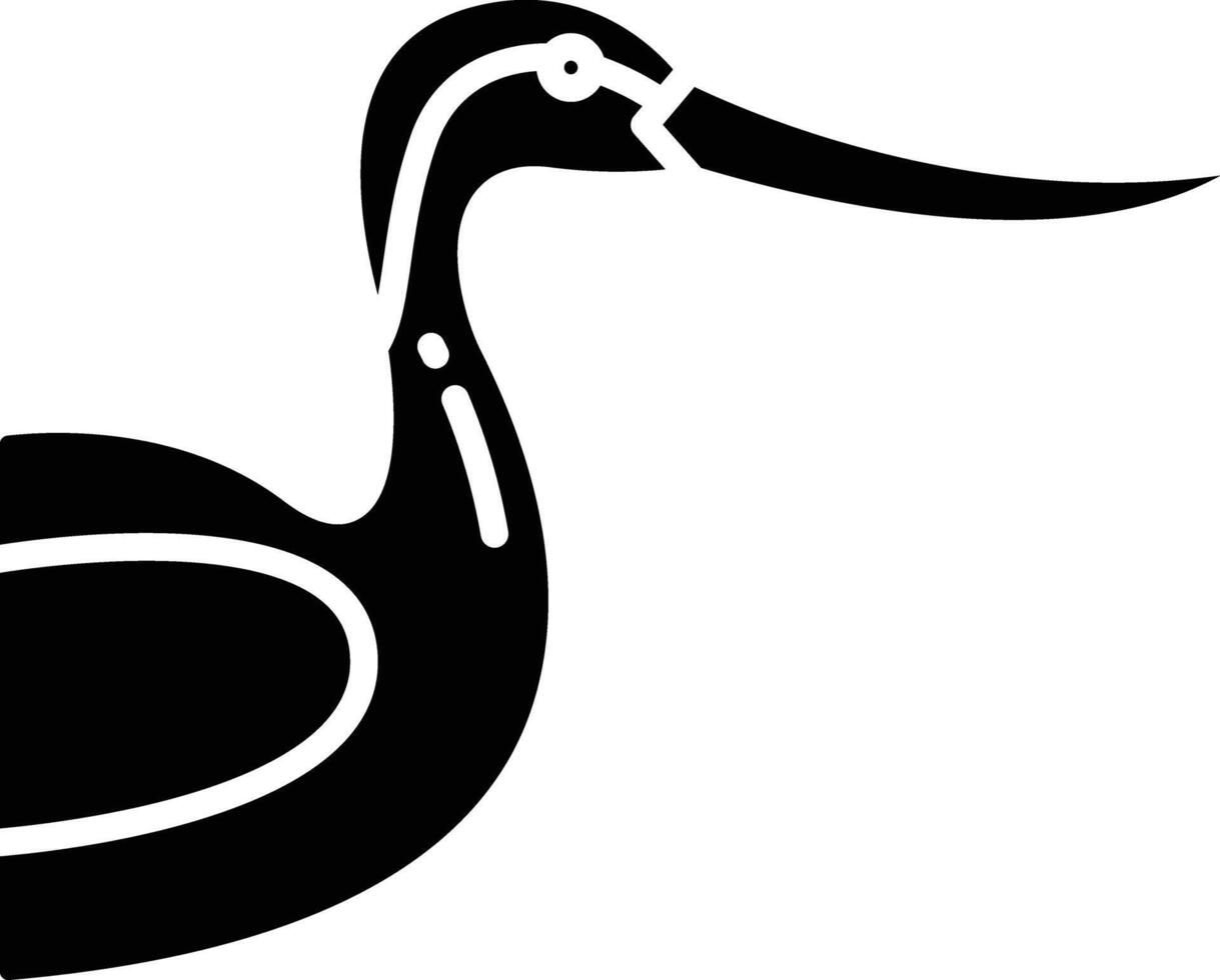 Avocet bird solid glyph illustration vector