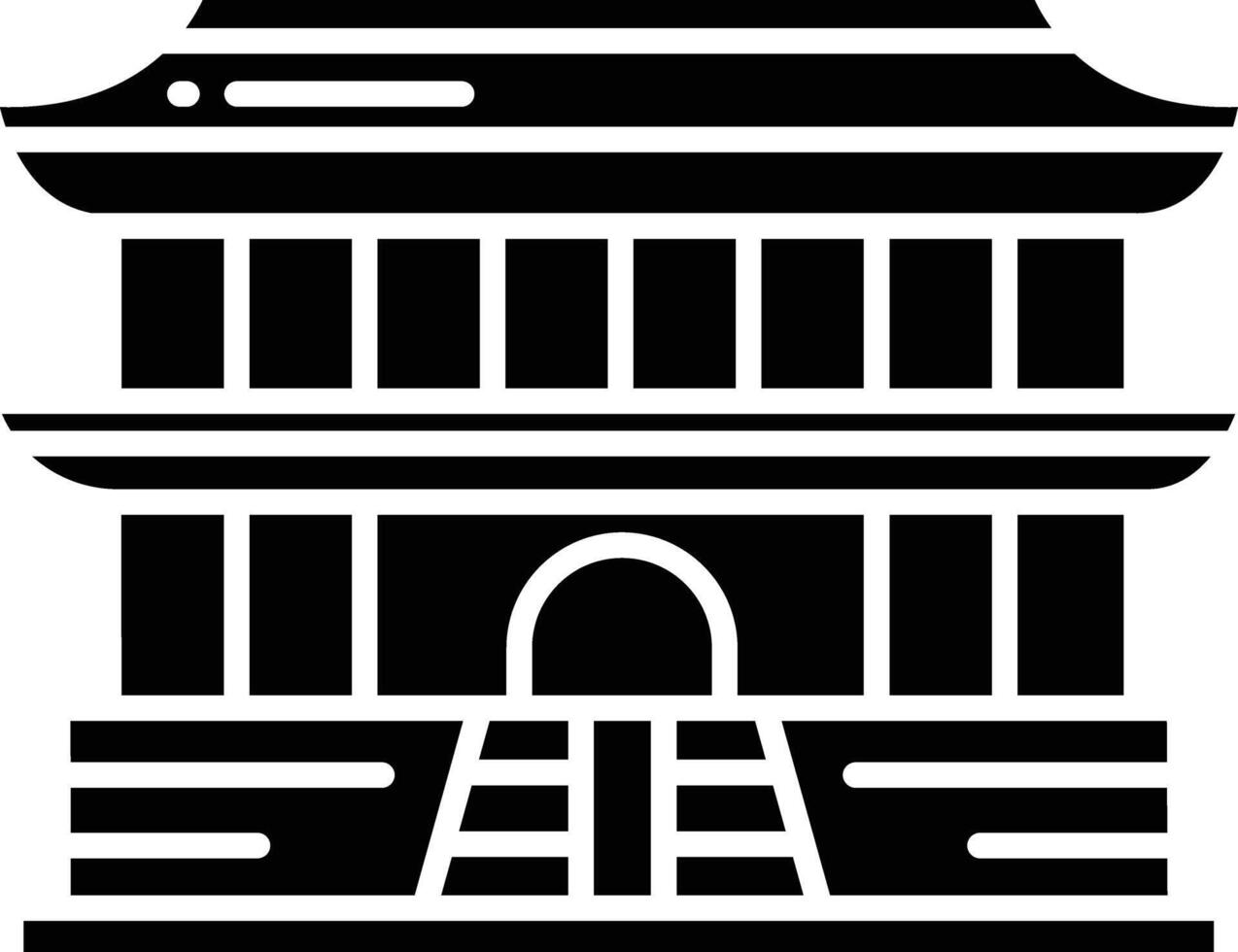 Buddhist Temple solid glyph illustration vector