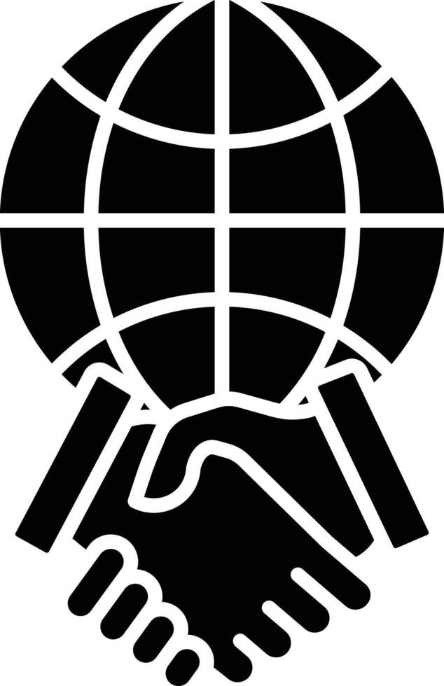 Handshake solid glyph illustration vector