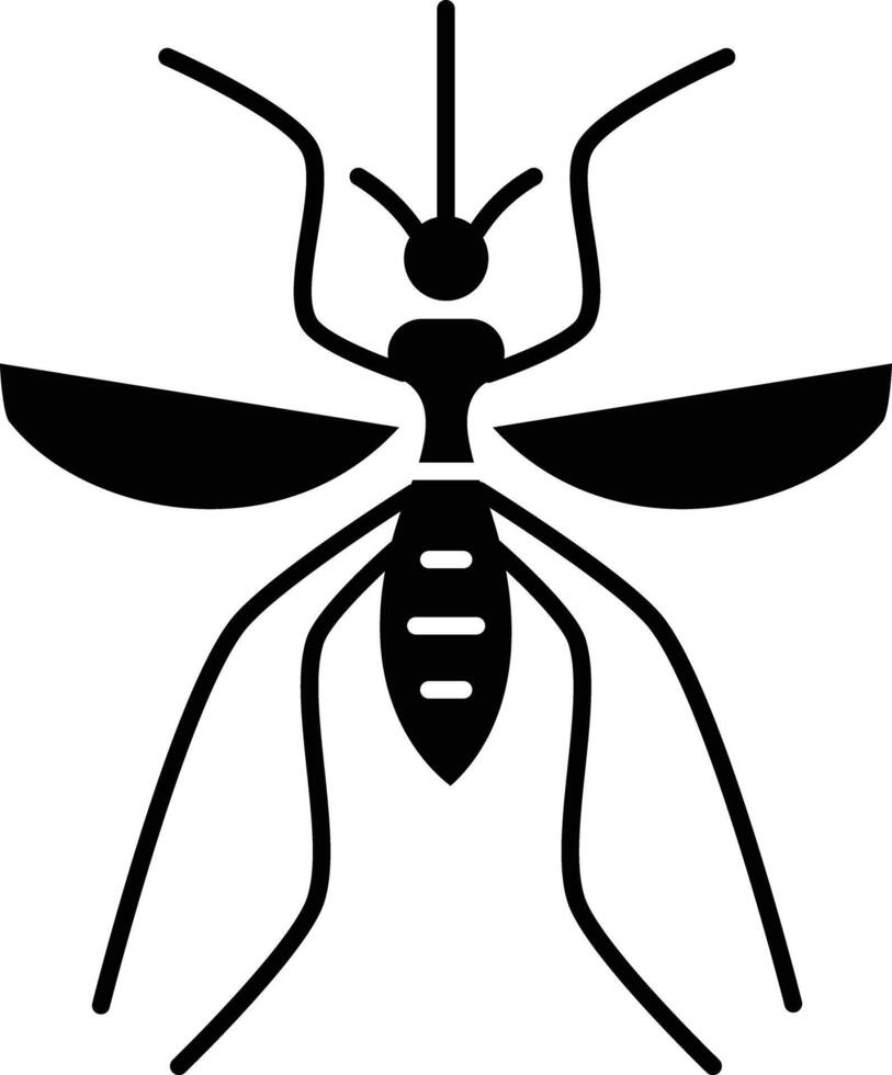 little fly solid glyph illustration vector