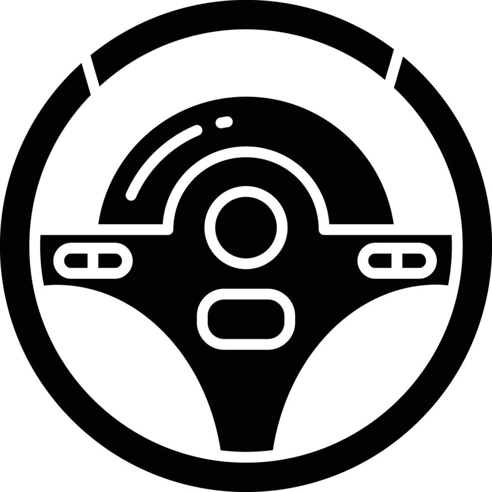 Steering Wheel solid glyph illustration vector